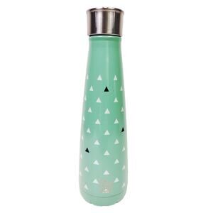 Sip by Swell Insulated Water Bottle Stainless Steel 15 oz Mint Green Triangles